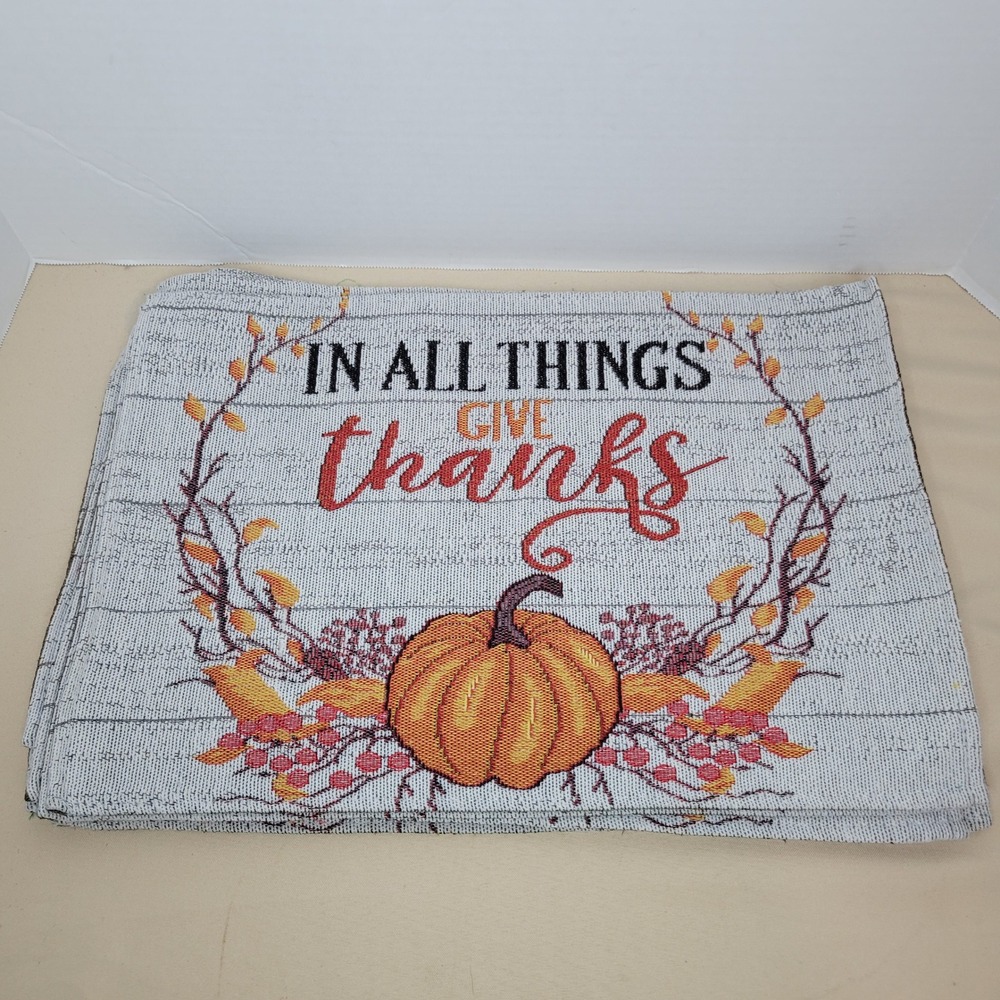 Thanksgiving Autumn Pumpkin Fall Placemats Set of 6‎ Tspestry Table Decor